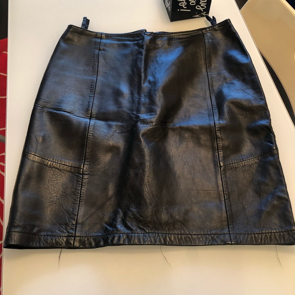 Genuine Leather mini skirt